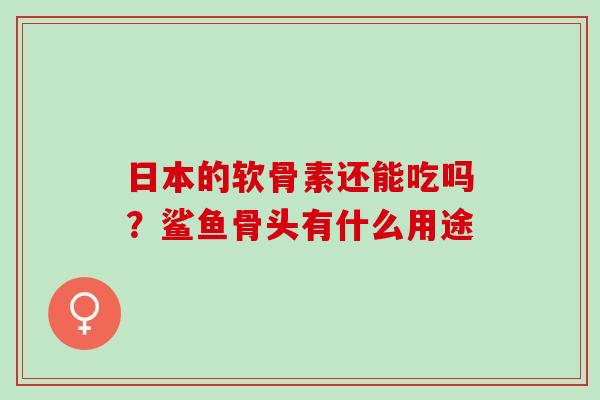 日本的软骨素还能吃吗？鲨鱼骨头有什么用途