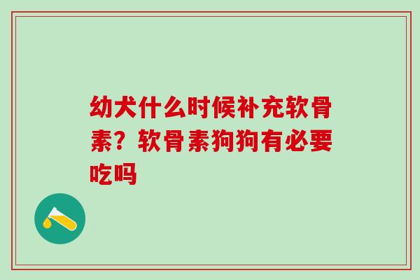 幼犬什么时候补充软骨素？软骨素狗狗有必要吃吗