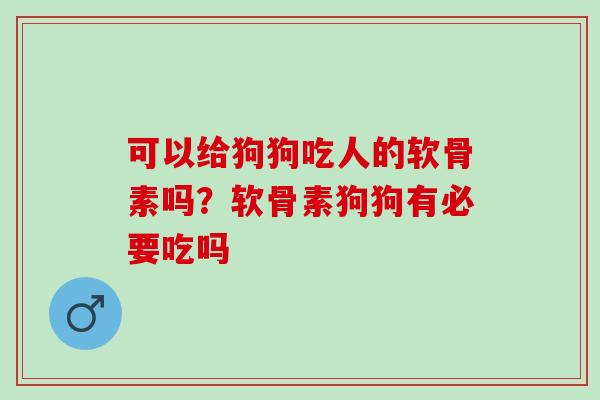 可以给狗狗吃人的软骨素吗？软骨素狗狗有必要吃吗