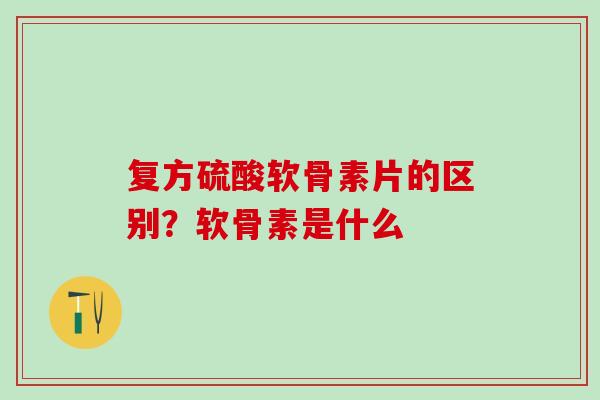 复方硫酸软骨素片的区别？软骨素是什么