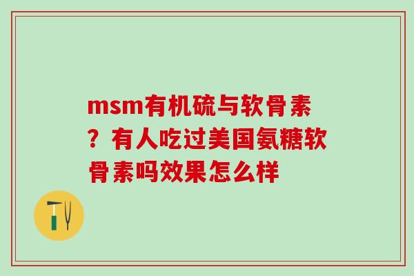 msm有机硫与软骨素？有人吃过美国氨糖软骨素吗效果怎么样