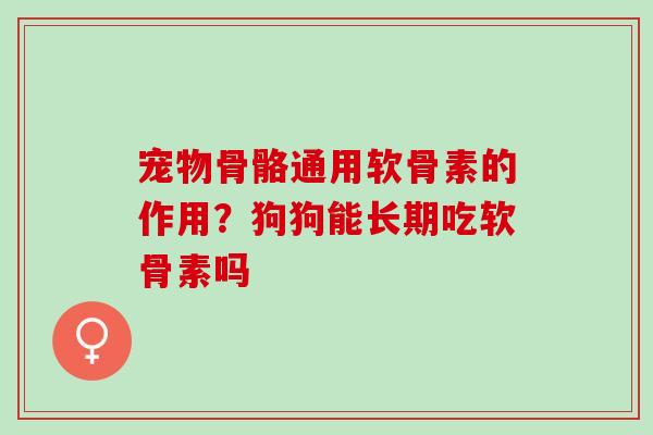 宠物骨骼通用软骨素的作用？狗狗能长期吃软骨素吗