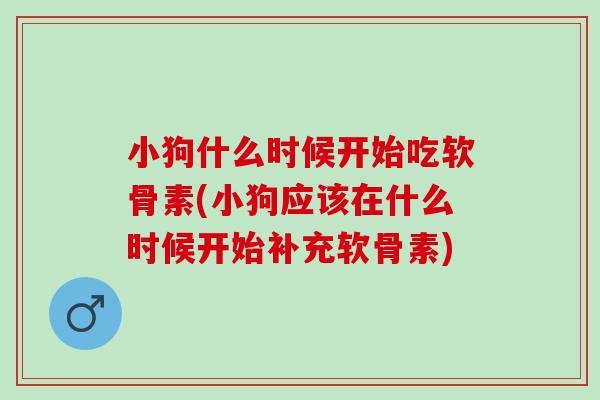 小狗什么时候开始吃软骨素(小狗应该在什么时候开始补充软骨素)