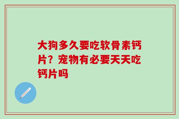 大狗多久要吃软骨素钙片？宠物有必要天天吃钙片吗