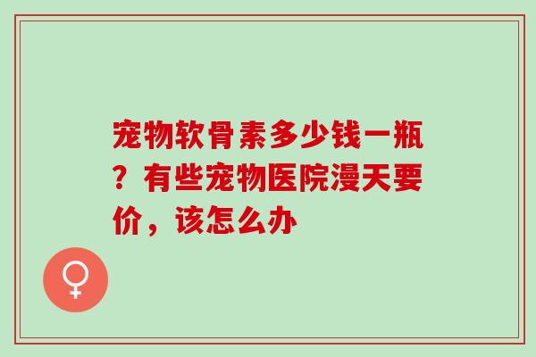 宠物软骨素多少钱一瓶？有些宠物医院漫天要价，该怎么办