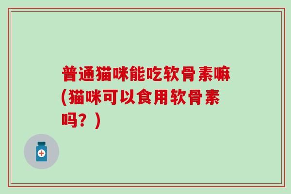普通猫咪能吃软骨素嘛(猫咪可以食用软骨素吗？)