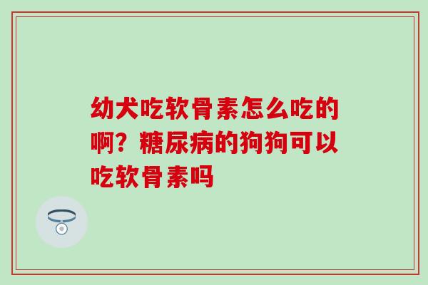 幼犬吃软骨素怎么吃的啊？糖尿病的狗狗可以吃软骨素吗