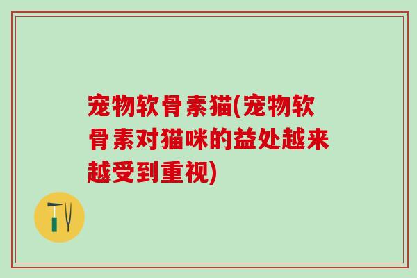宠物软骨素猫(宠物软骨素对猫咪的益处越来越受到重视)