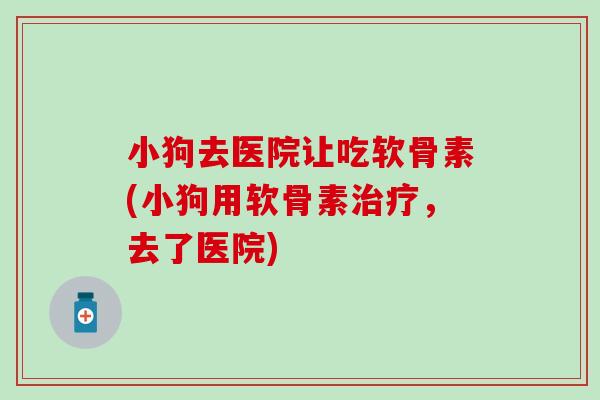 小狗去医院让吃软骨素(小狗用软骨素，去了医院)