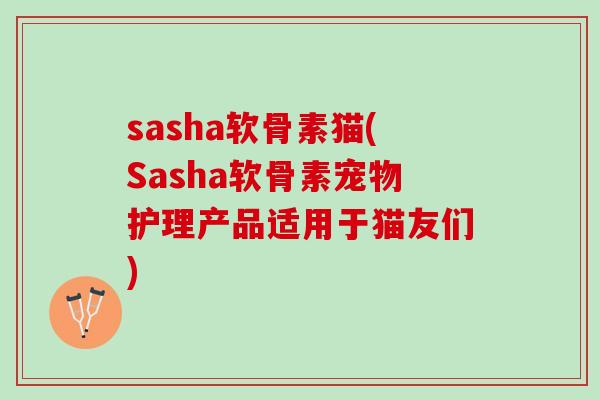 sasha软骨素猫(Sasha软骨素宠物护理产品适用于猫友们)