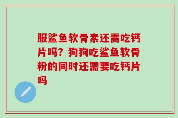 服鲨鱼软骨素还需吃钙片吗？狗狗吃鲨鱼软骨粉的同时还需要吃钙片吗