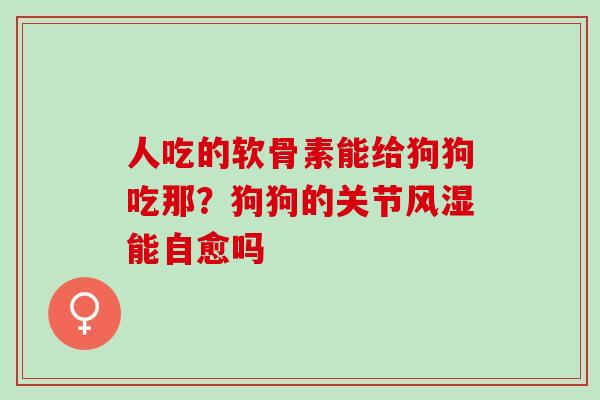 人吃的软骨素能给狗狗吃那？狗狗的关节风湿能自愈吗