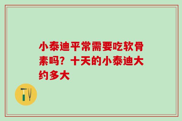 小泰迪平常需要吃软骨素吗？十天的小泰迪大约多大