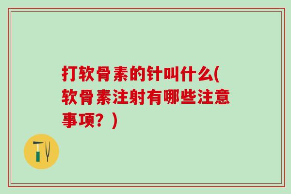 打软骨素的针叫什么(软骨素注射有哪些注意事项?) 打软骨素的针叫什么(软骨素注射有哪些注意事项?)