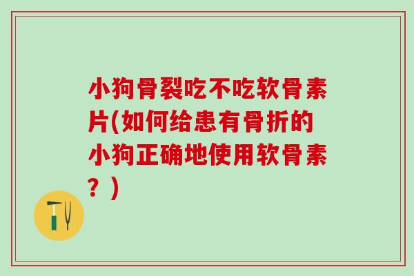 小狗骨裂吃不吃软骨素片(如何给患有骨折的小狗正确地使用软骨素？)