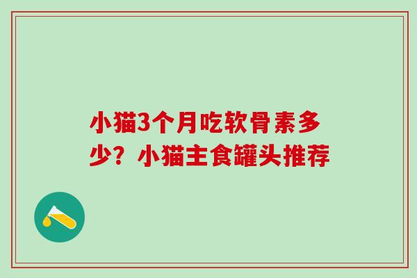 小猫3个月吃软骨素多少？小猫主食罐头推荐