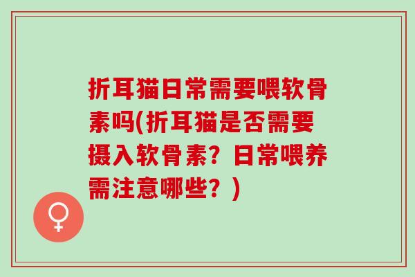 折耳猫日常需要喂软骨素吗(折耳猫是否需要摄入软骨素？日常喂养需注意哪些？)