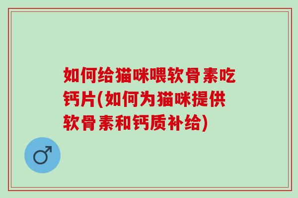 如何给猫咪喂软骨素吃钙片(如何为猫咪提供软骨素和钙质补给)