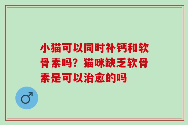小猫可以同时补钙和软骨素吗？猫咪缺乏软骨素是可以治愈的吗