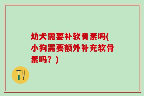幼犬需要补软骨素吗(小狗需要额外补充软骨素吗？)