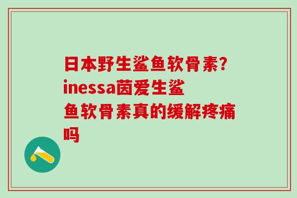 日本野生鲨鱼软骨素？inessa茵爱生鲨鱼软骨素真的缓解疼痛吗