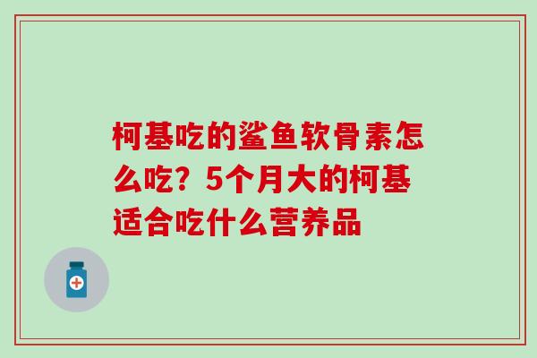 柯基吃的鲨鱼软骨素怎么吃？5个月大的柯基适合吃什么营养品
