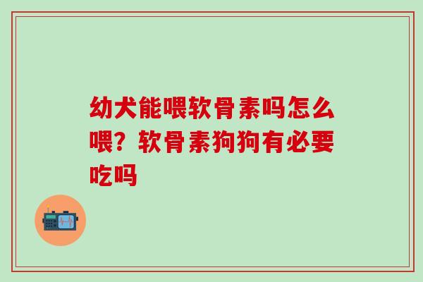 幼犬能喂软骨素吗怎么喂？软骨素狗狗有必要吃吗