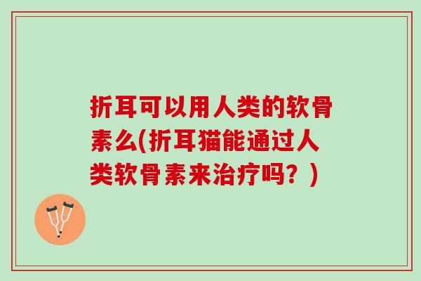折耳可以用人类的软骨素么(折耳猫能通过人类软骨素来吗?) 折耳可以用人类的软骨素么(折耳猫能通过人类软骨素来吗?)