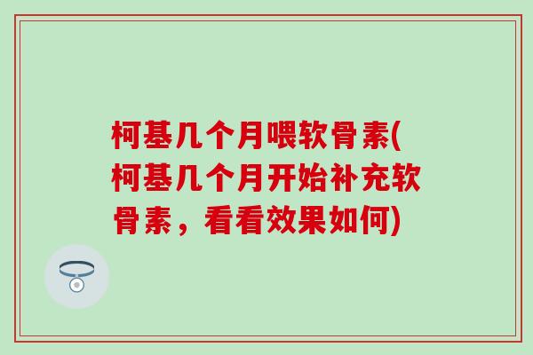柯基几个月喂软骨素(柯基几个月开始补充软骨素，看看效果如何)