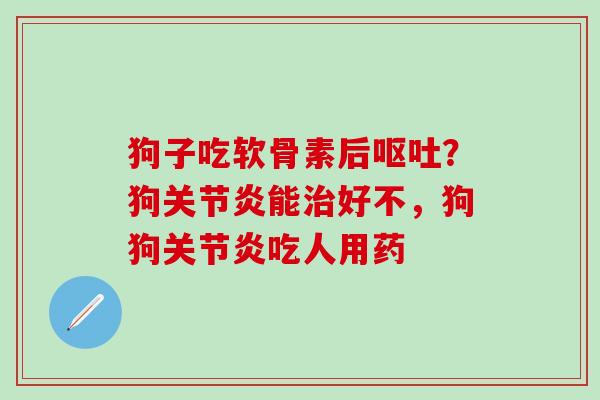 狗子吃软骨素后呕吐？狗关节炎能治好不，狗狗关节炎吃人用药