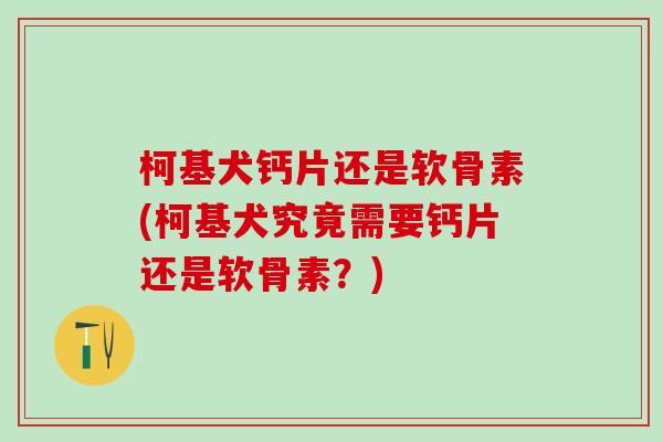 柯基犬钙片还是软骨素(柯基犬究竟需要钙片还是软骨素？)
