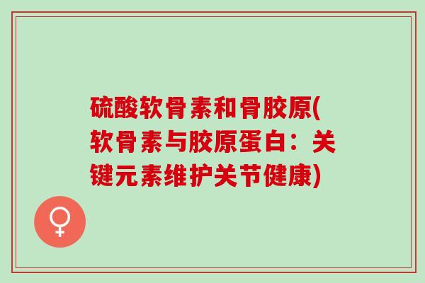 硫酸软骨素和骨胶原(软骨素与胶原蛋白：关键元素维护关节健康)
