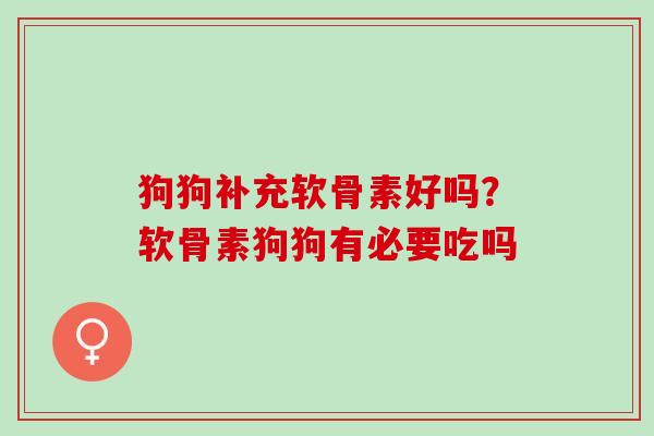 狗狗补充软骨素好吗？软骨素狗狗有必要吃吗