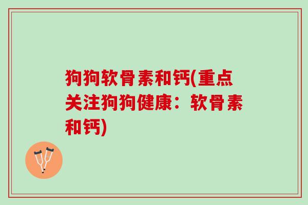 狗狗软骨素和钙(重点关注狗狗健康：软骨素和钙)