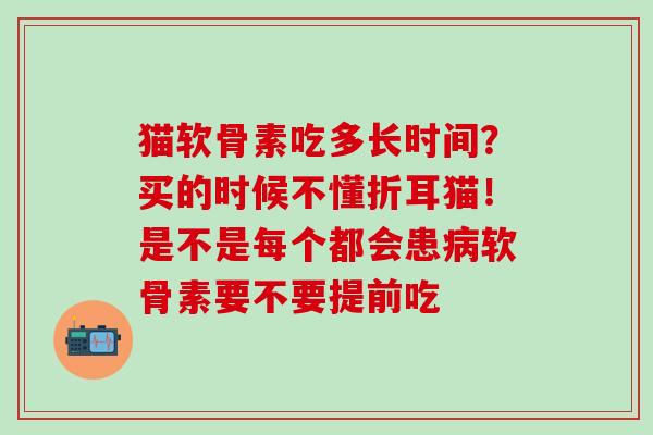 猫软骨素吃多长时间？买的时候不懂折耳猫！是不是每个都会患病软骨素要不要提前吃