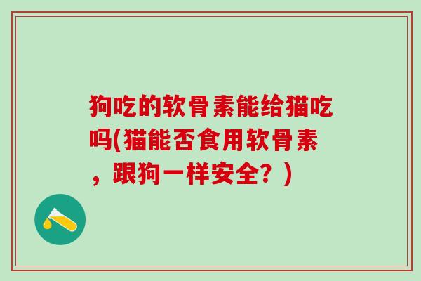 狗吃的软骨素能给猫吃吗(猫能否食用软骨素，跟狗一样安全？)