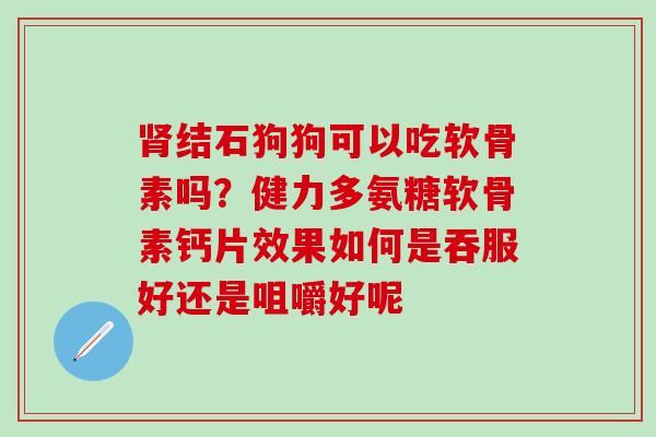 肾结石狗狗可以吃软骨素吗？健力多氨糖软骨素钙片效果如何是吞服好还是咀嚼好呢