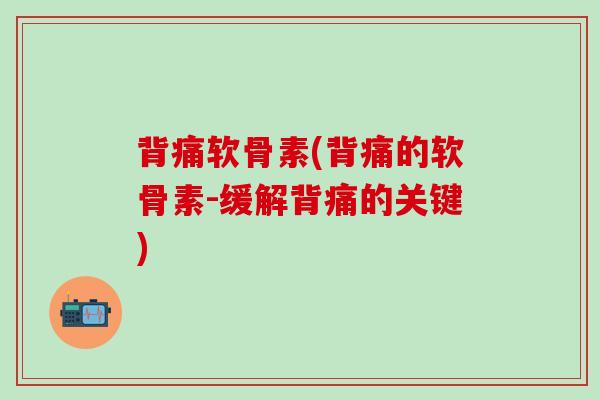背痛软骨素(背痛的软骨素-缓解背痛的关键)