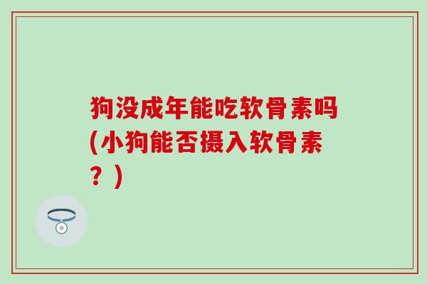 狗没成年能吃软骨素吗(小狗能否摄入软骨素？)