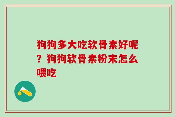 狗狗多大吃软骨素好呢？狗狗软骨素粉末怎么喂吃