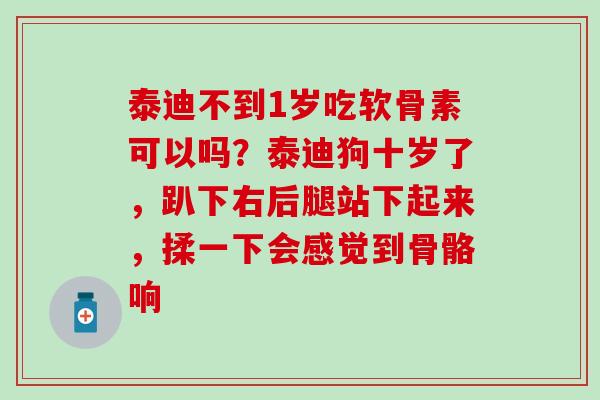 泰迪不到1岁吃软骨素可以吗？泰迪狗十岁了，趴下右后腿站下起来，揉一下会感觉到骨骼响