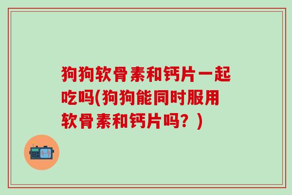 狗狗软骨素和钙片一起吃吗(狗狗能同时服用软骨素和钙片吗？)