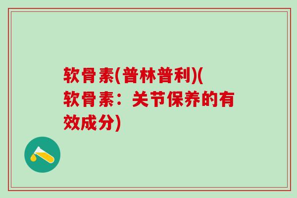 软骨素(普林普利)(软骨素：关节保养的有效成分)