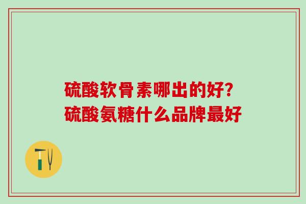硫酸软骨素哪出的好？硫酸氨糖什么品牌最好