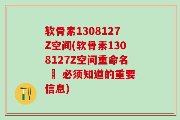 软骨素1308127Z空间(软骨素1308127Z空间重命名 – 必须知道的重要信息)