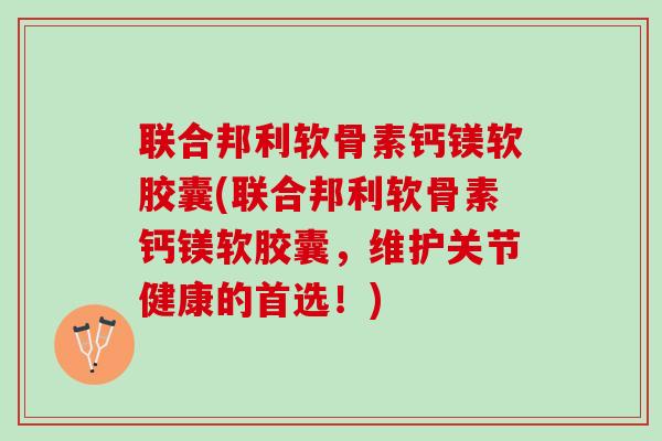联合邦利软骨素钙镁软胶囊(联合邦利软骨素钙镁软胶囊，维护关节健康的首选！)