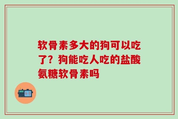 软骨素多大的狗可以吃了？狗能吃人吃的盐酸氨糖软骨素吗