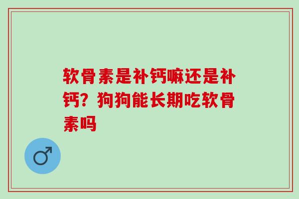 软骨素是补钙嘛还是补钙？狗狗能长期吃软骨素吗