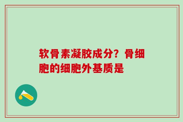 软骨素凝胶成分？骨细胞的细胞外基质是