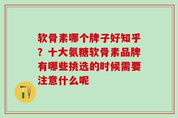 软骨素哪个牌子好知乎？十大氨糖软骨素品牌有哪些挑选的时候需要注意什么呢